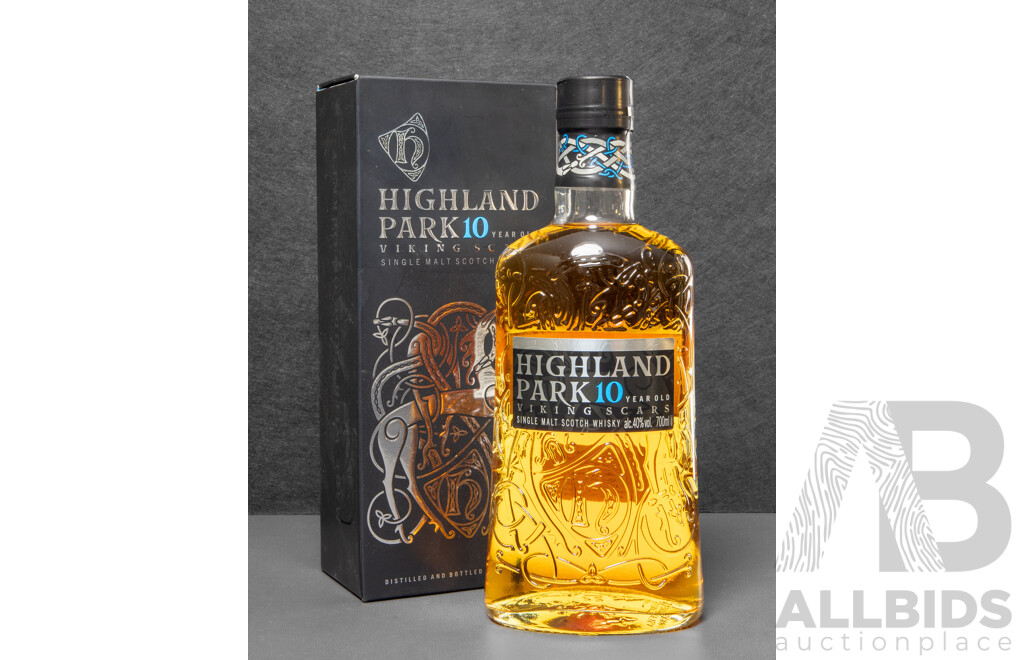 Highland Park 10 Year Old Viking Scars Single Malt Scotch Whisky in Presentation Box