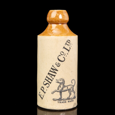 Antique E.P Shaw & Co Two Tone Stoneware Bottle