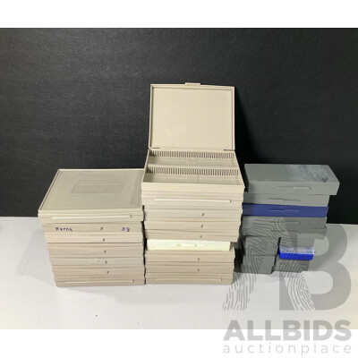 Large Collection of Microscope Slide Containers