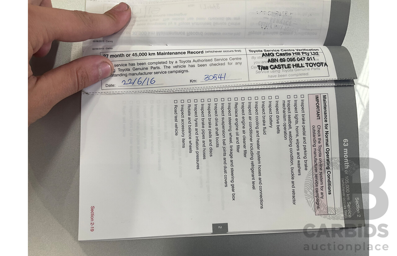 10/2013 Toyota Camry Atara R SE ASV50R 4d Sedan Premium Silver Metallic 2.5L