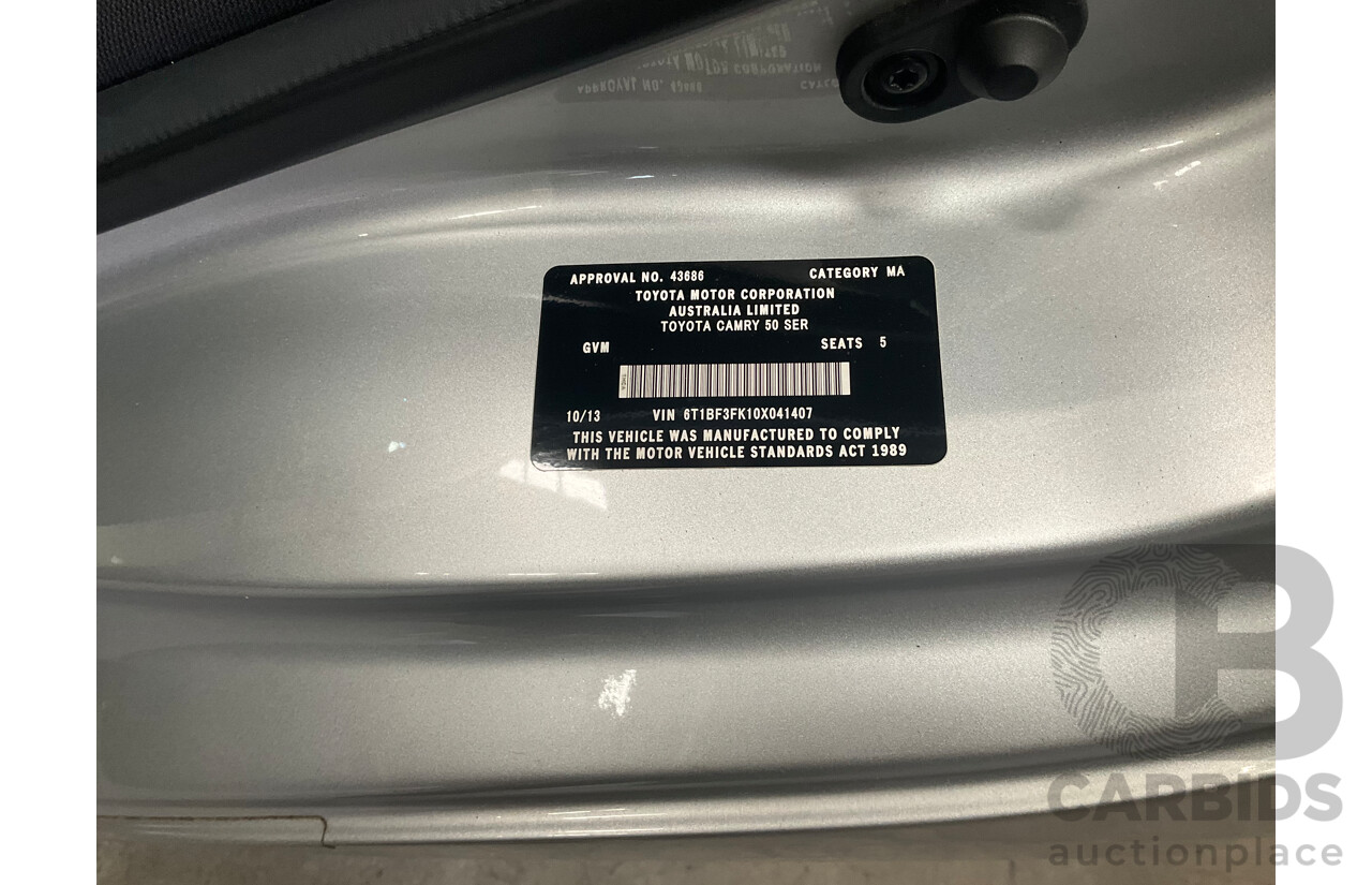 10/2013 Toyota Camry Atara R SE ASV50R 4d Sedan Premium Silver Metallic 2.5L