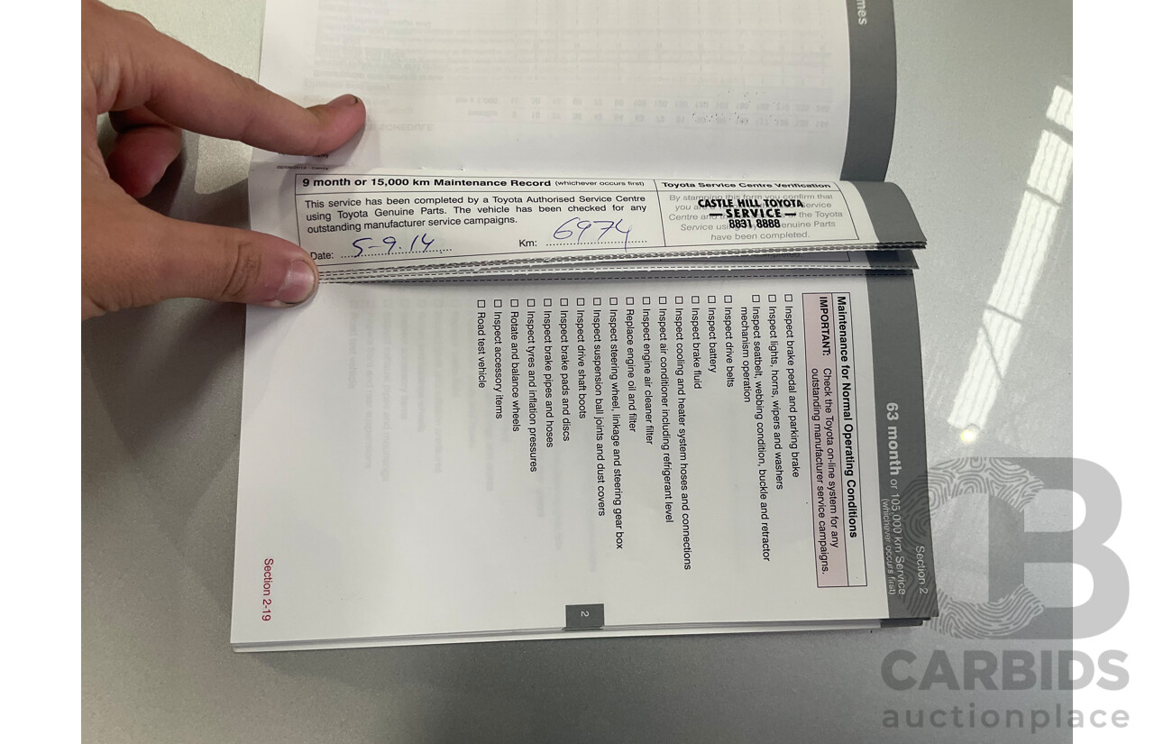 10/2013 Toyota Camry Atara R SE ASV50R 4d Sedan Premium Silver Metallic 2.5L