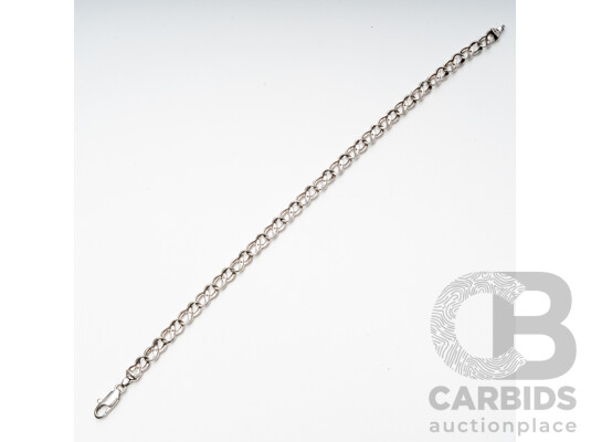 1660692 · 9ct White Gold Fancy Link Bracelet. Length - 19.5cms
