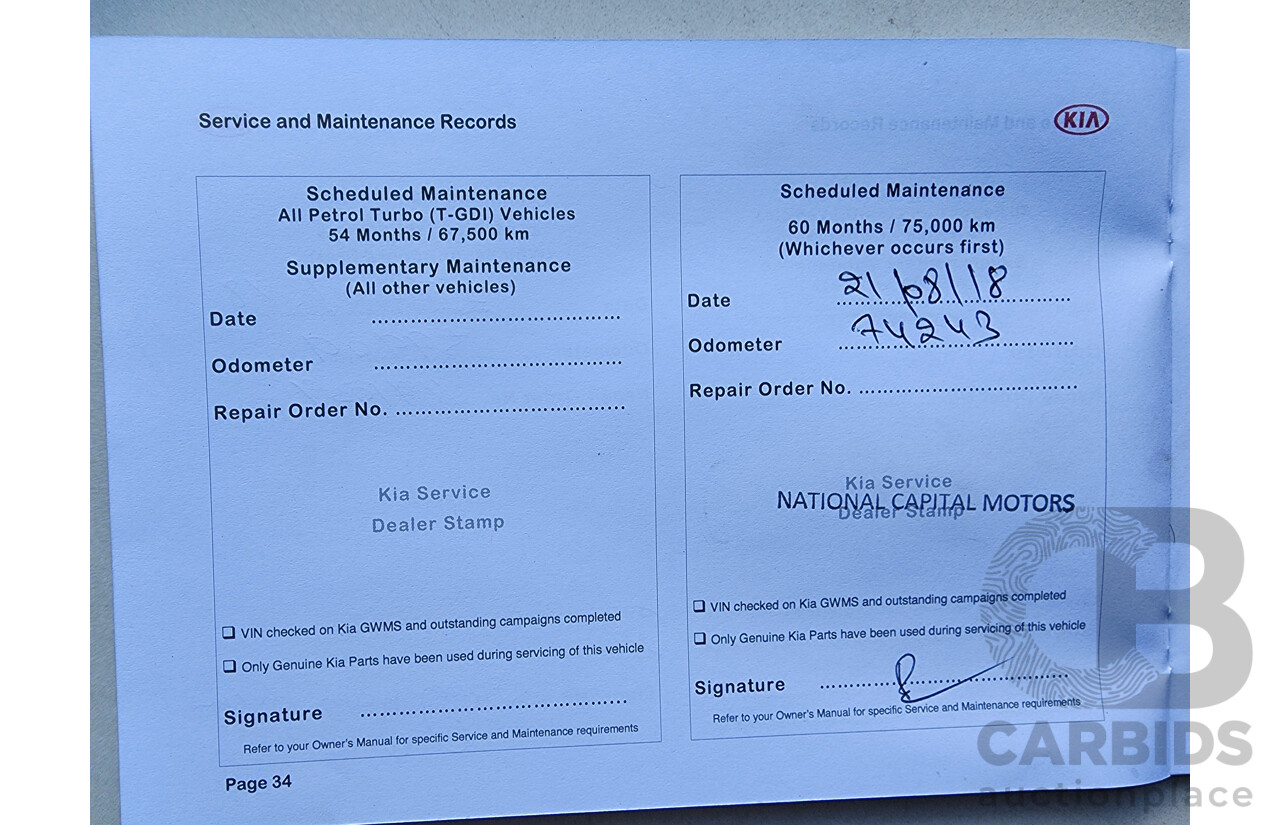 5/2015 Kia Carnival SLi YP MY15 4d Wagon White 2.2L