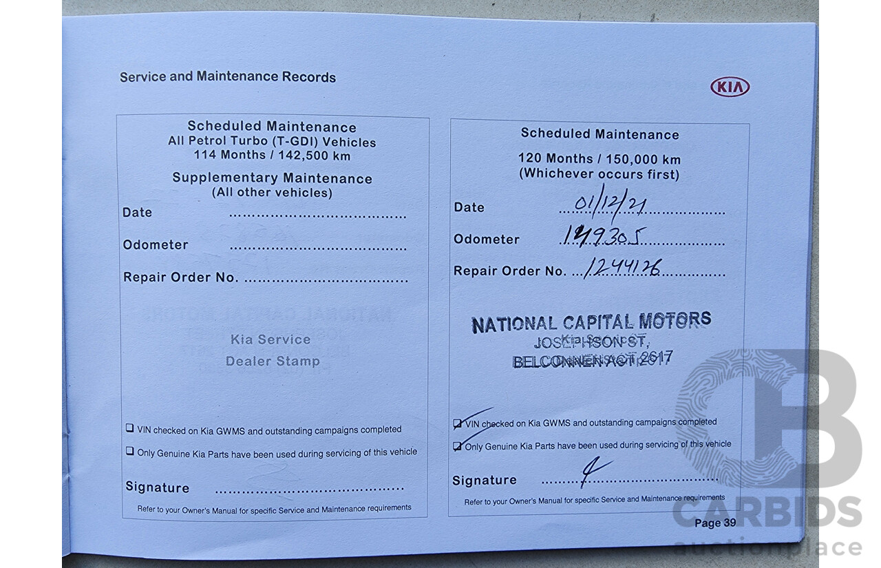 5/2015 Kia Carnival SLi YP MY15 4d Wagon White 2.2L