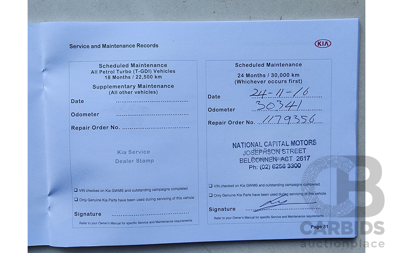 5/2015 Kia Carnival SLi YP MY15 4d Wagon White 2.2L