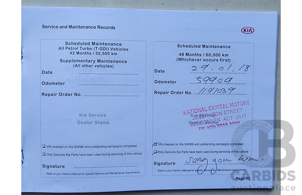 5/2015 Kia Carnival SLi YP MY15 4d Wagon White 2.2L