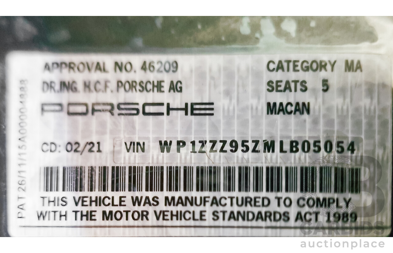 2/2021 Porsche Macan (AWD) 95B MY21 4D Wagon Volcano Grey Metallic Turbo 2.0L