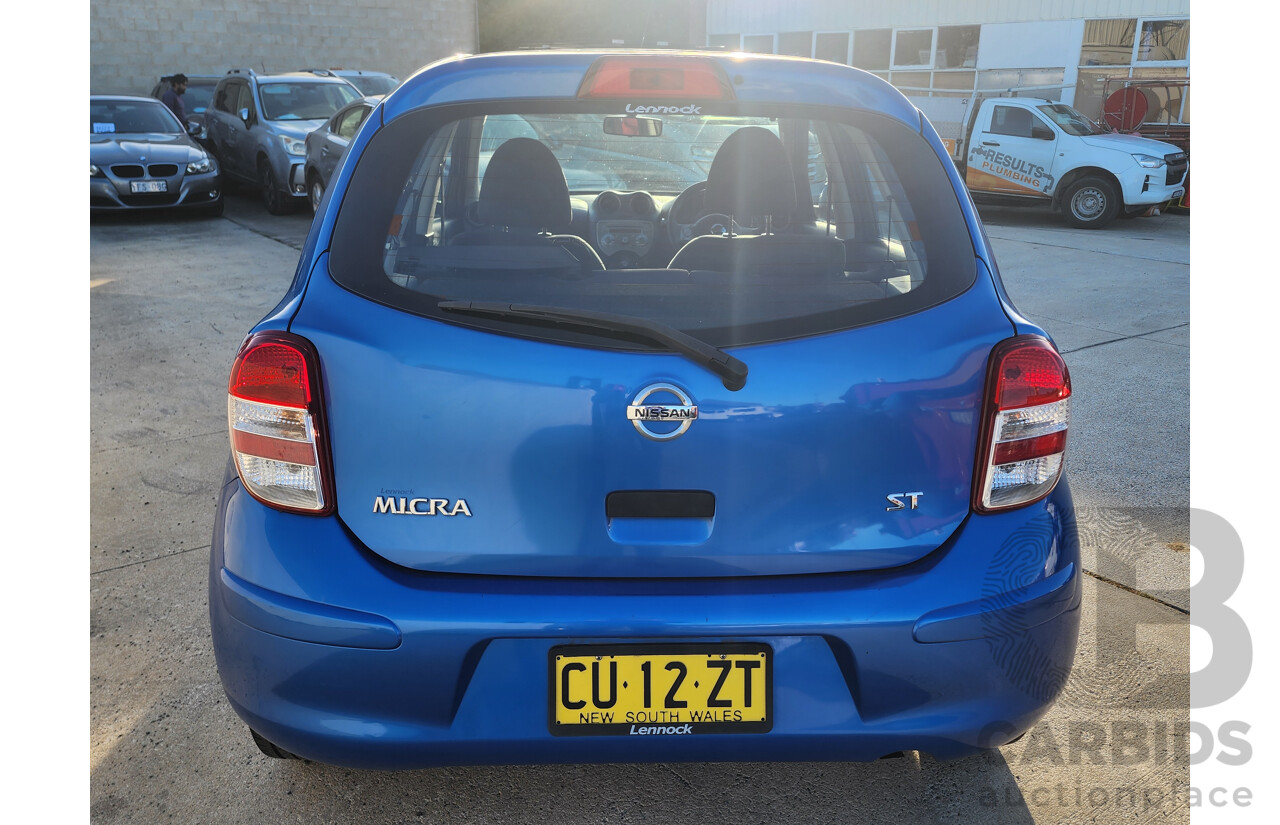 8/2011 Nissan Micra ST K13 5d Hatchback Blue 1.2L