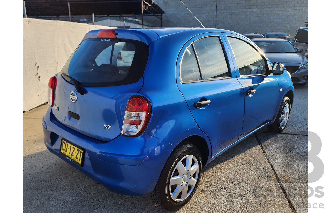 8/2011 Nissan Micra ST K13 5d Hatchback Blue 1.2L
