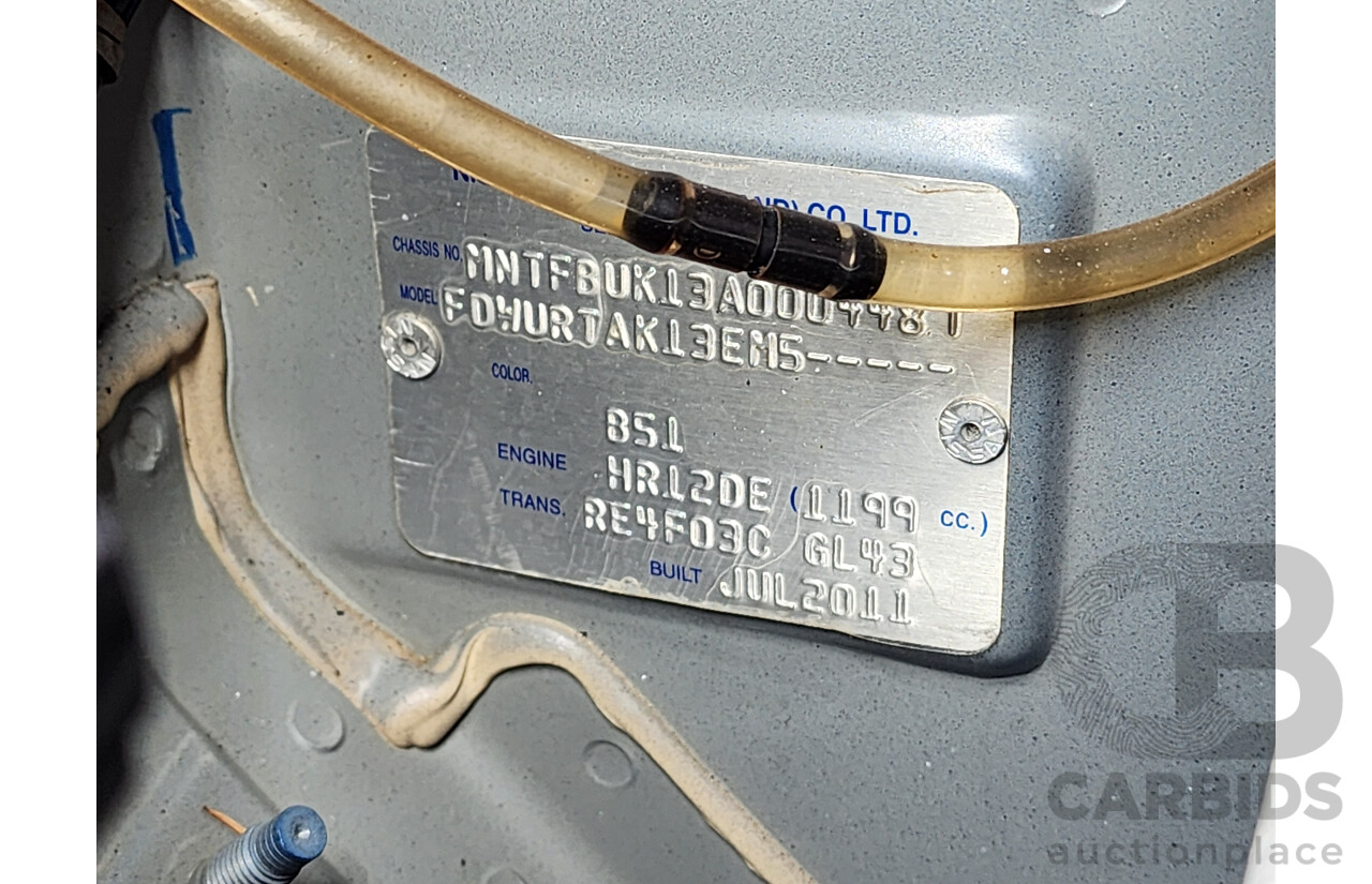 8/2011 Nissan Micra ST K13 5d Hatchback Blue 1.2L