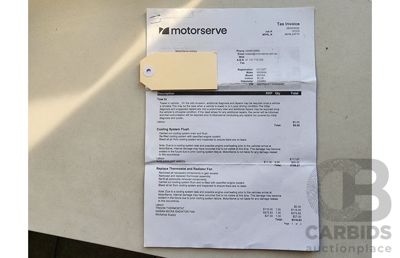 8/2011 Nissan Micra ST K13 5d Hatchback Blue 1.2L