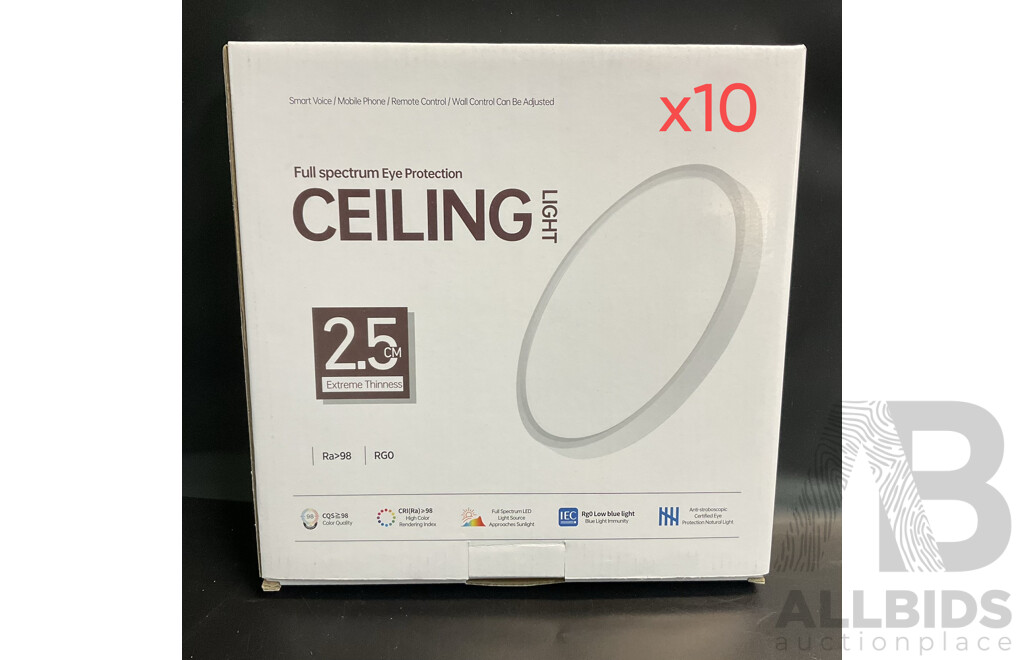 Full Spectrum Eye Protection Ceiling Light - White /Two-tone 8W+8W - Lot of 10 - Estimate Total ORP $300