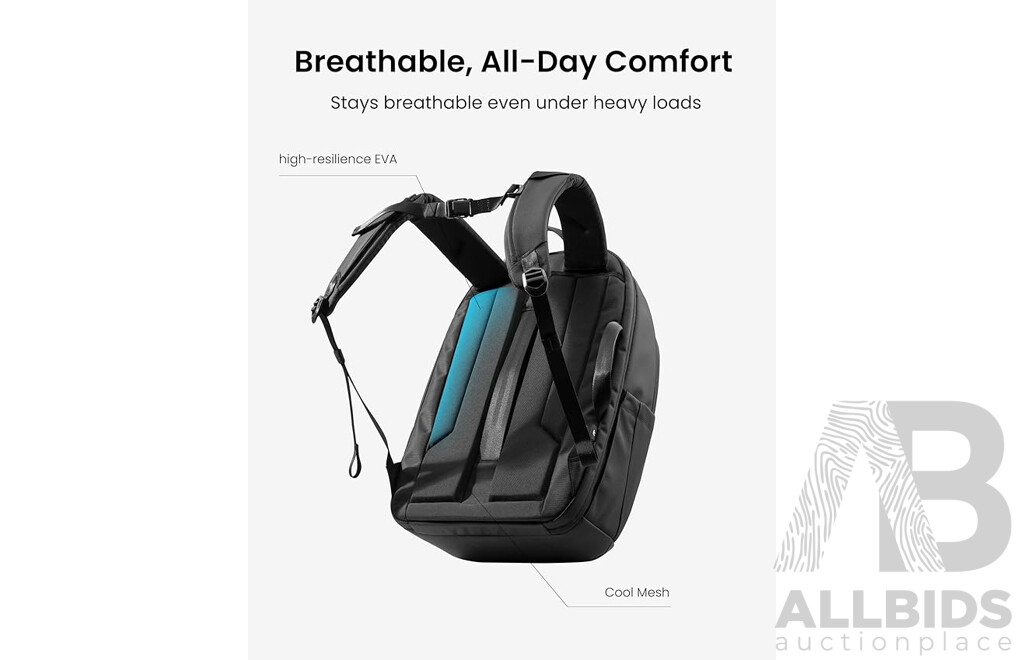 Tomtoc 16-inch Laptop Backpack - Black - Lot of 5 - Estimated Total $700