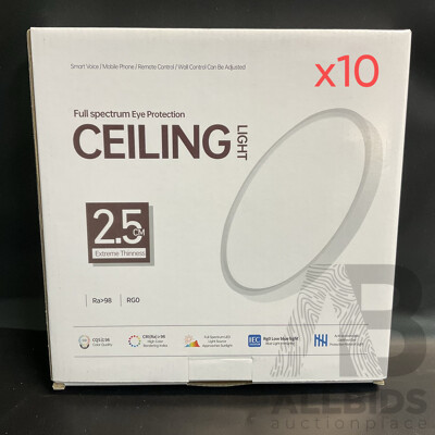 Full Spectrum Eye Protection Ceiling Light - White /Two-tone 8W+8W - Lot of 10 - Estimate Total ORP $300