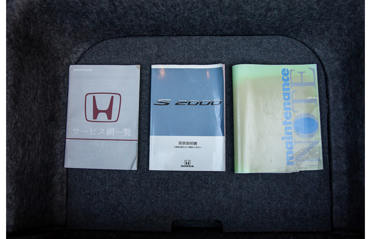 11/1999 Honda S2000 2d Convertible Silverstone Metallic 2.0L - Import