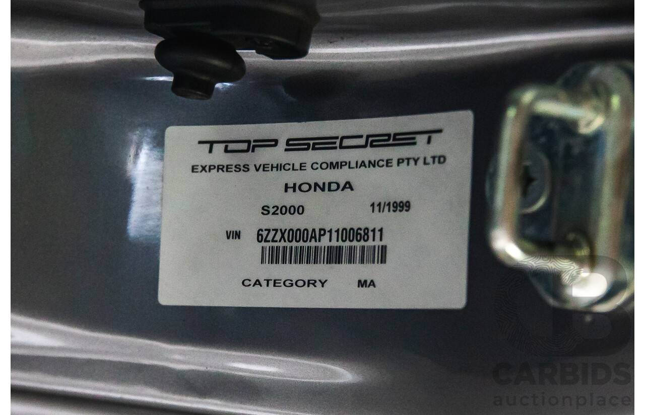 11/1999 Honda S2000 2d Convertible Silverstone Metallic 2.0L - Import