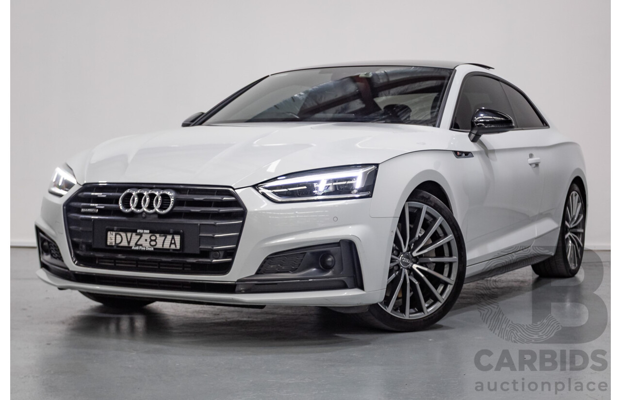11/2017 Audi A5 2.0 TFSI Quattro S Tronic Sport (AWD) F5 MY18 2D Coupe Glacier White Metallic Turbo 2.0L