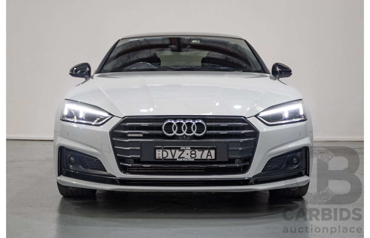 11/2017 Audi A5 2.0 TFSI Quattro S Tronic Sport (AWD) F5 MY18 2D Coupe Glacier White Metallic Turbo 2.0L