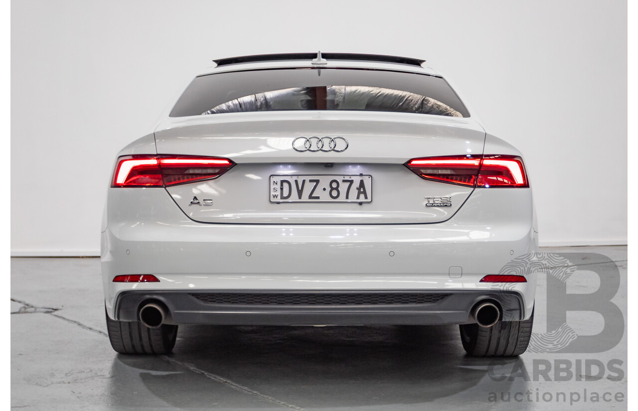 11/2017 Audi A5 2.0 TFSI Quattro S Tronic Sport (AWD) F5 MY18 2D Coupe Glacier White Metallic Turbo 2.0L