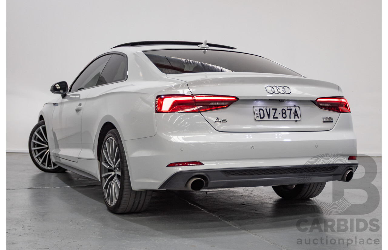11/2017 Audi A5 2.0 TFSI Quattro S Tronic Sport (AWD) F5 MY18 2D Coupe Glacier White Metallic Turbo 2.0L