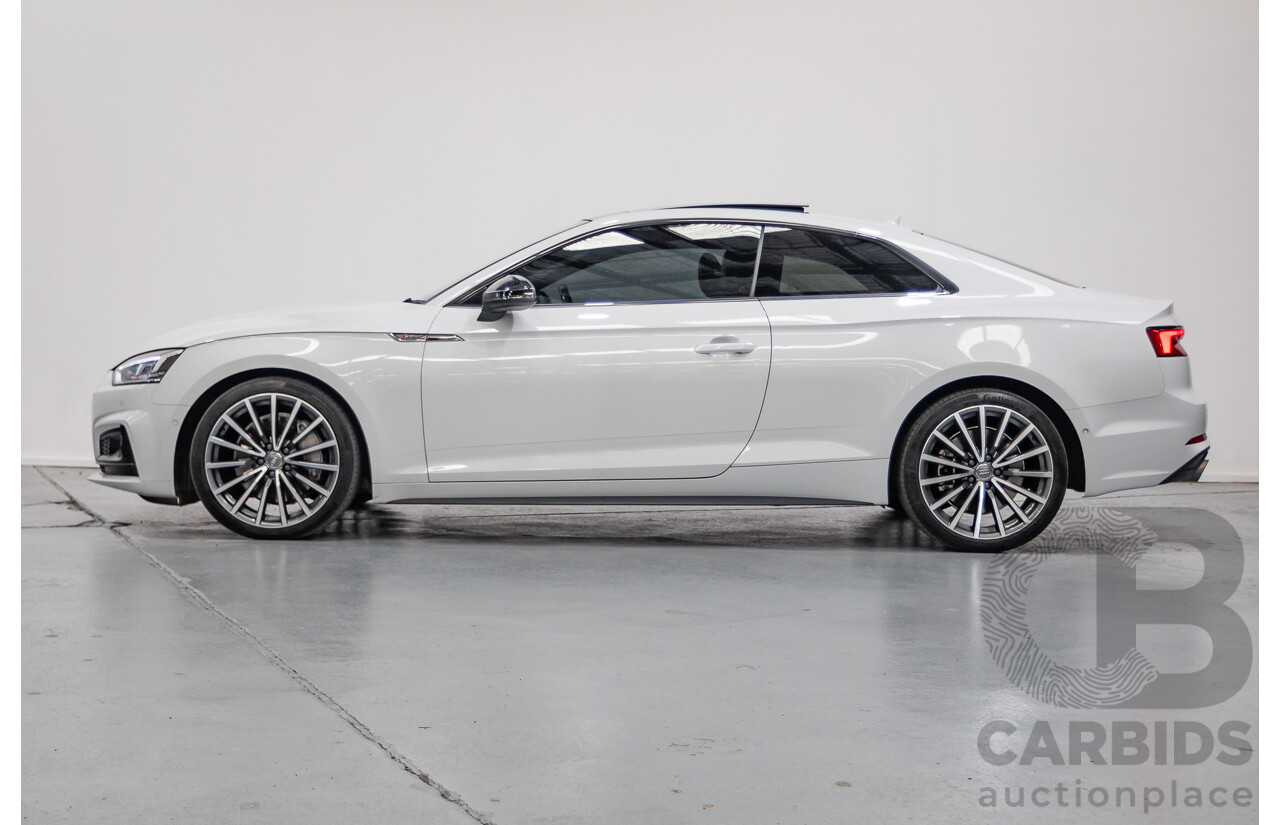 11/2017 Audi A5 2.0 TFSI Quattro S Tronic Sport (AWD) F5 MY18 2D Coupe Glacier White Metallic Turbo 2.0L