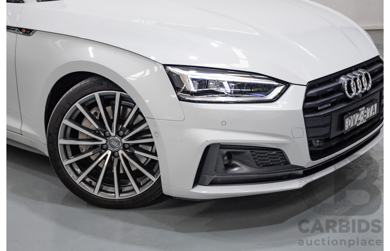 11/2017 Audi A5 2.0 TFSI Quattro S Tronic Sport (AWD) F5 MY18 2D Coupe Glacier White Metallic Turbo 2.0L