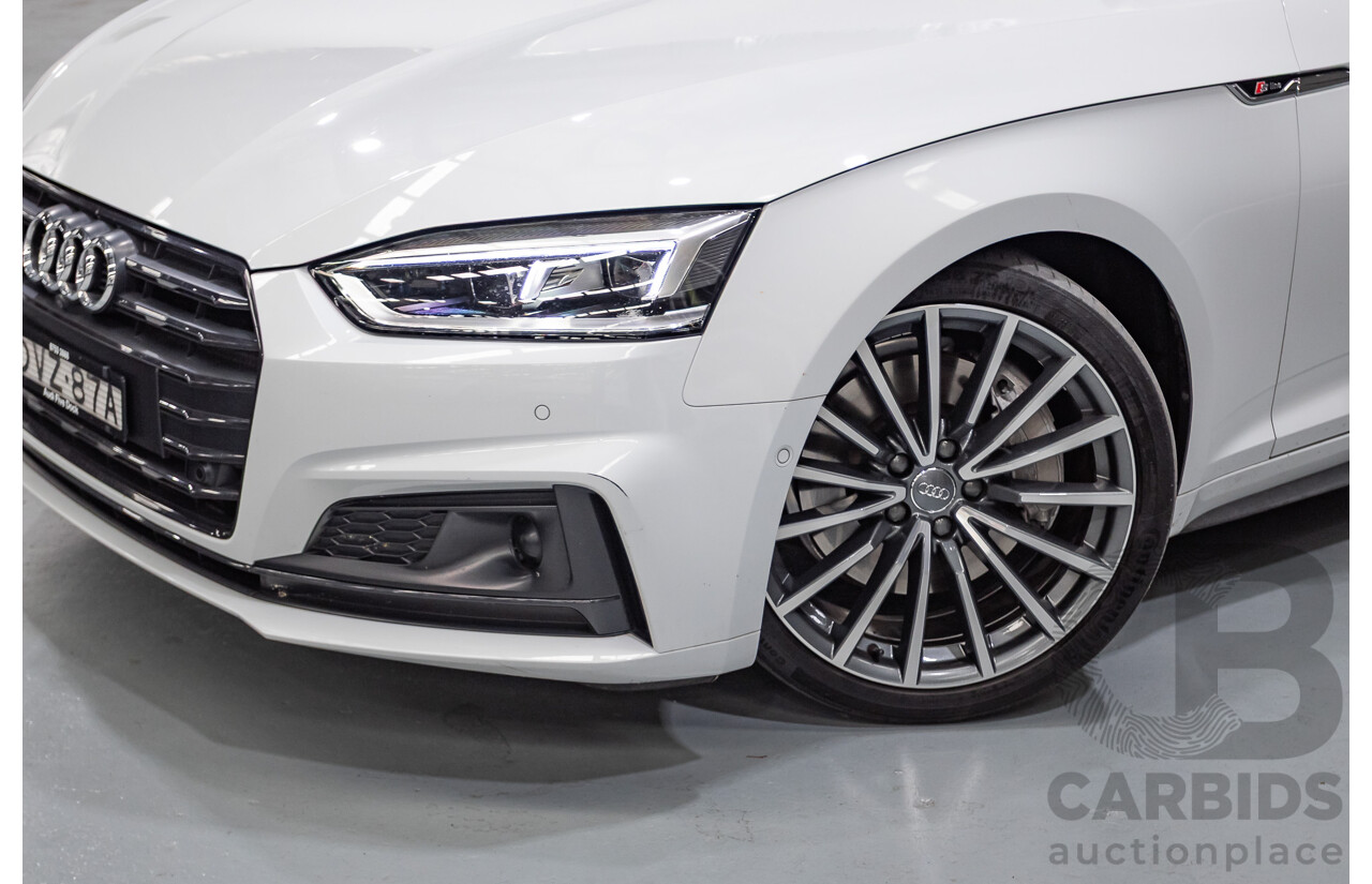 11/2017 Audi A5 2.0 TFSI Quattro S Tronic Sport (AWD) F5 MY18 2D Coupe Glacier White Metallic Turbo 2.0L