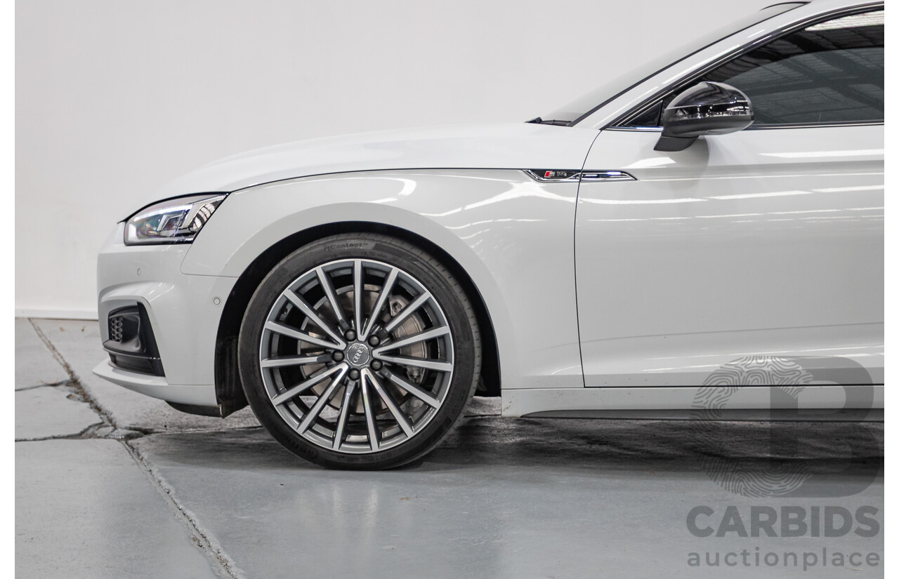 11/2017 Audi A5 2.0 TFSI Quattro S Tronic Sport (AWD) F5 MY18 2D Coupe Glacier White Metallic Turbo 2.0L