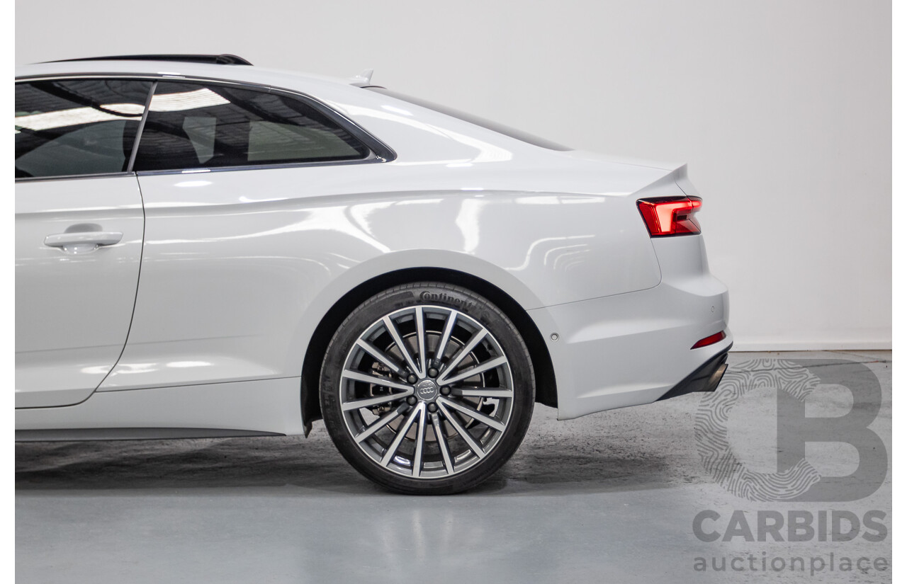 11/2017 Audi A5 2.0 TFSI Quattro S Tronic Sport (AWD) F5 MY18 2D Coupe Glacier White Metallic Turbo 2.0L