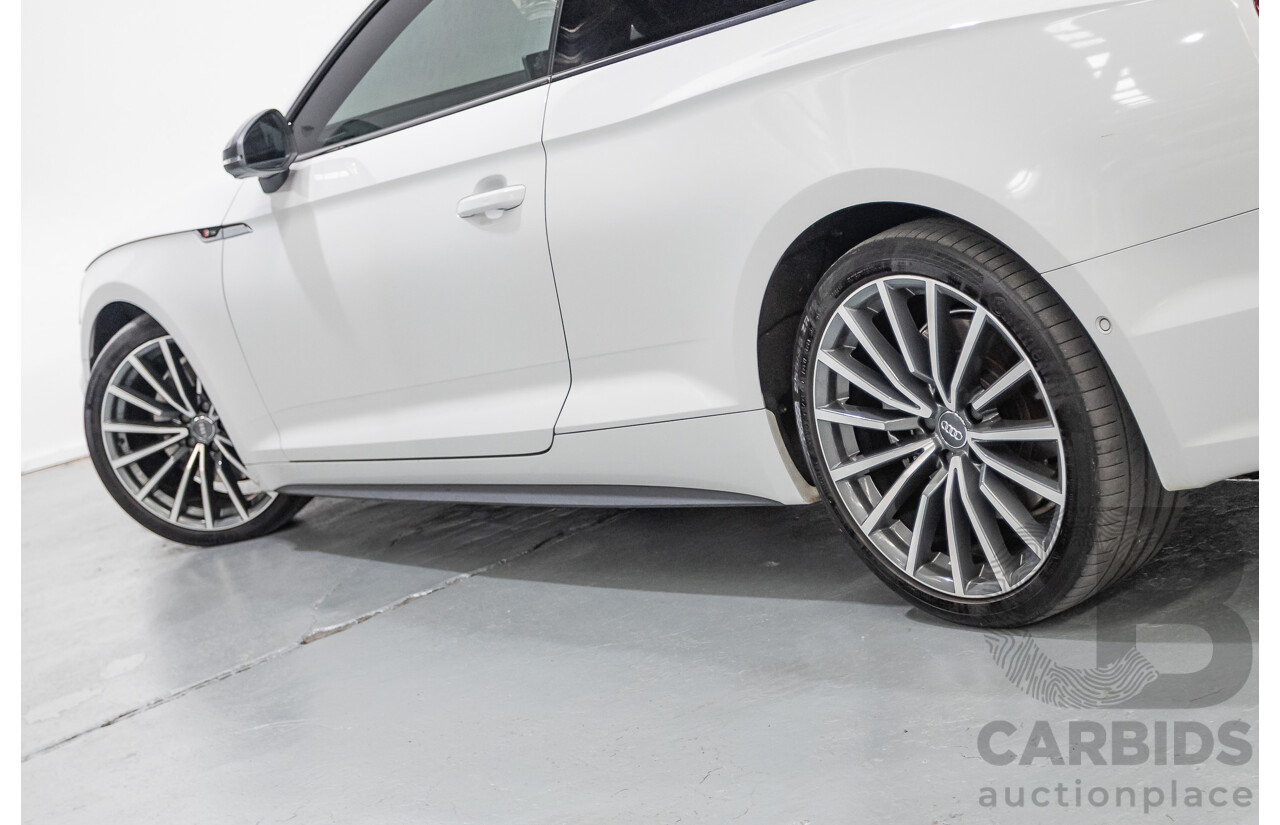11/2017 Audi A5 2.0 TFSI Quattro S Tronic Sport (AWD) F5 MY18 2D Coupe Glacier White Metallic Turbo 2.0L