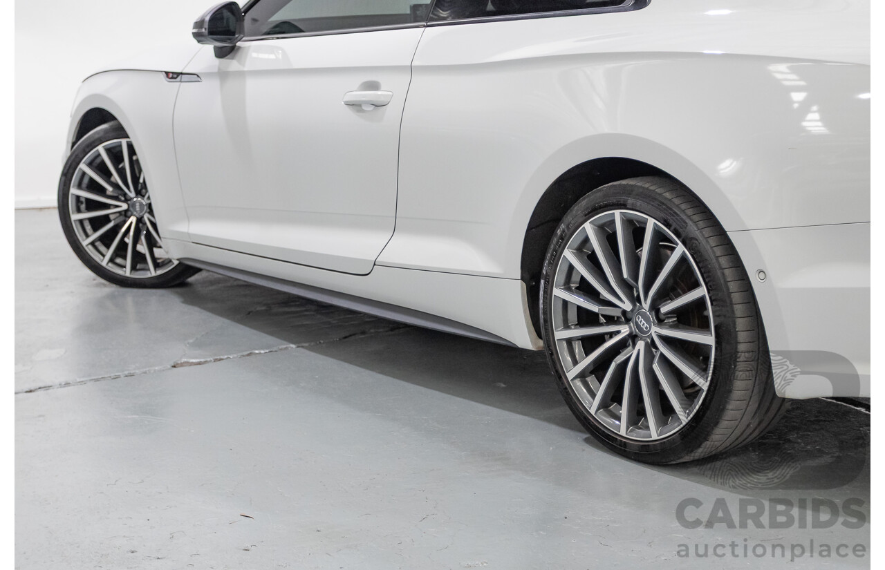 11/2017 Audi A5 2.0 TFSI Quattro S Tronic Sport (AWD) F5 MY18 2D Coupe Glacier White Metallic Turbo 2.0L