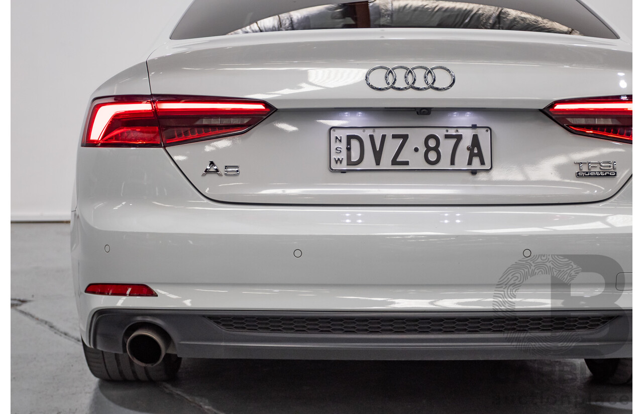 11/2017 Audi A5 2.0 TFSI Quattro S Tronic Sport (AWD) F5 MY18 2D Coupe Glacier White Metallic Turbo 2.0L