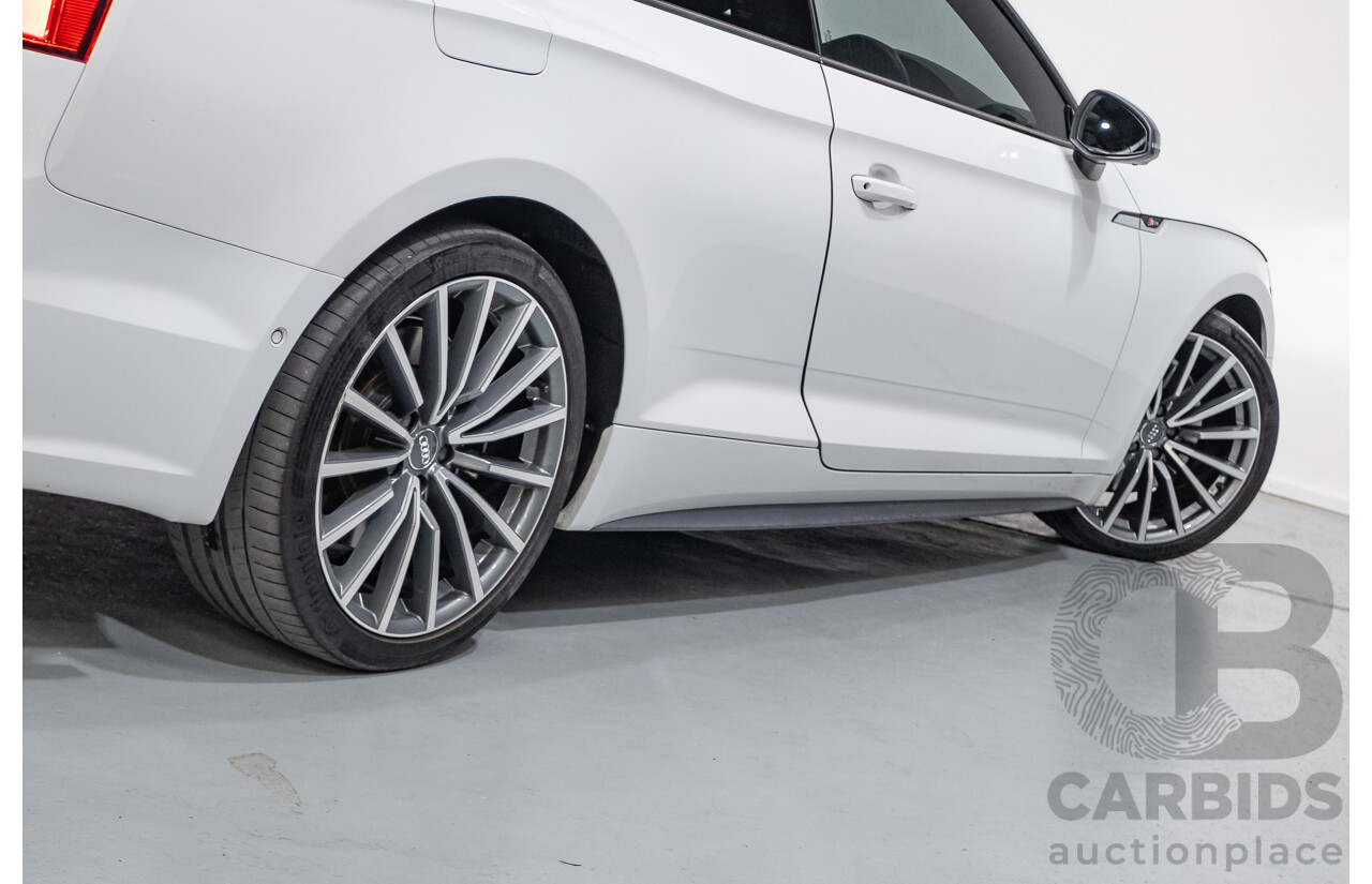 11/2017 Audi A5 2.0 TFSI Quattro S Tronic Sport (AWD) F5 MY18 2D Coupe Glacier White Metallic Turbo 2.0L