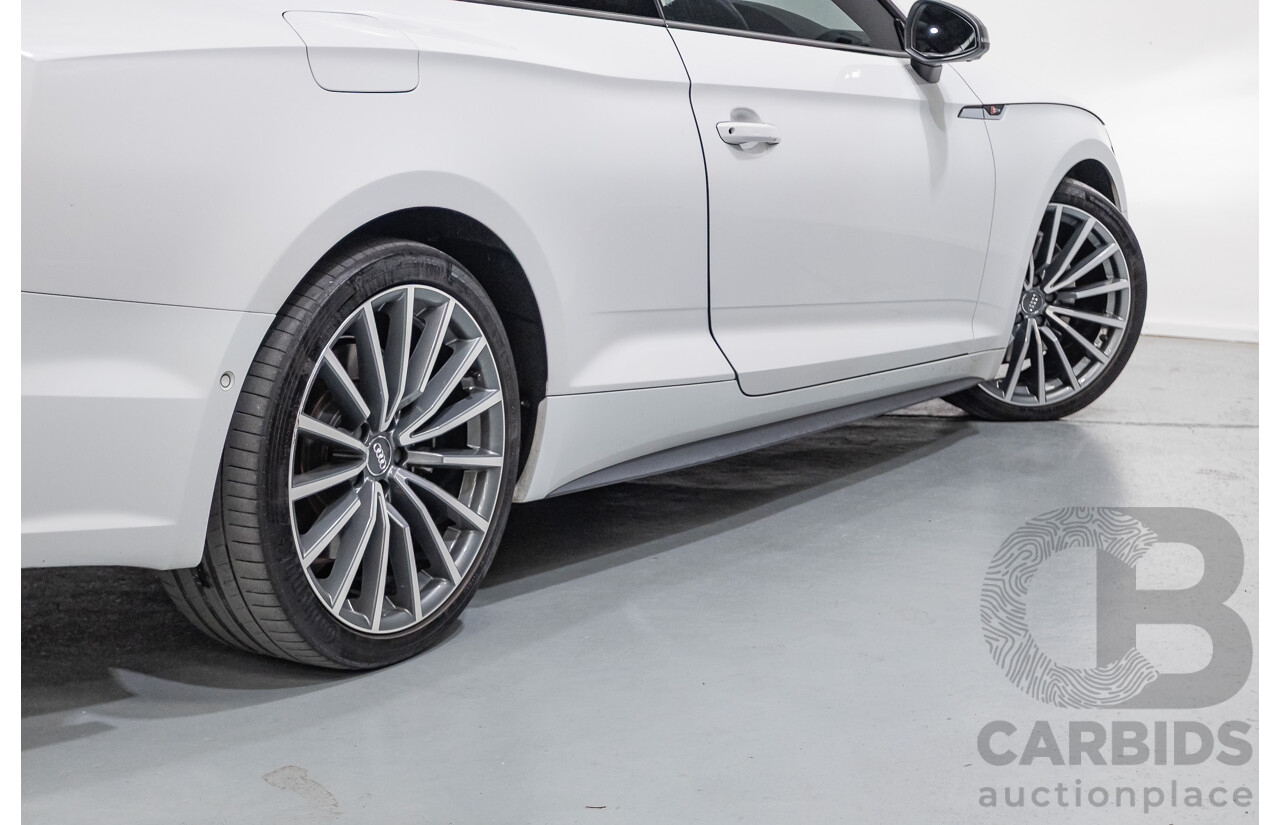 11/2017 Audi A5 2.0 TFSI Quattro S Tronic Sport (AWD) F5 MY18 2D Coupe Glacier White Metallic Turbo 2.0L