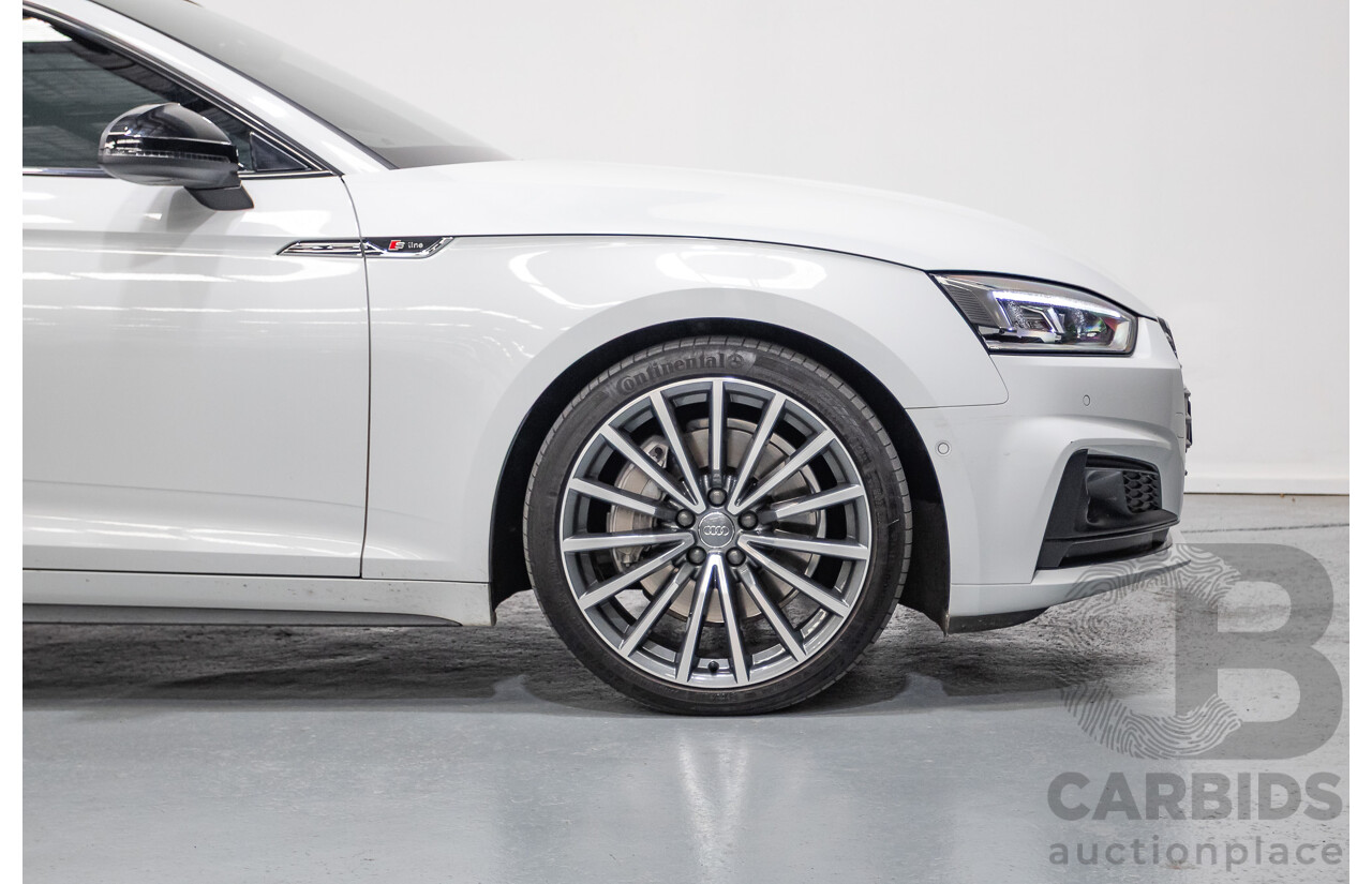 11/2017 Audi A5 2.0 TFSI Quattro S Tronic Sport (AWD) F5 MY18 2D Coupe Glacier White Metallic Turbo 2.0L