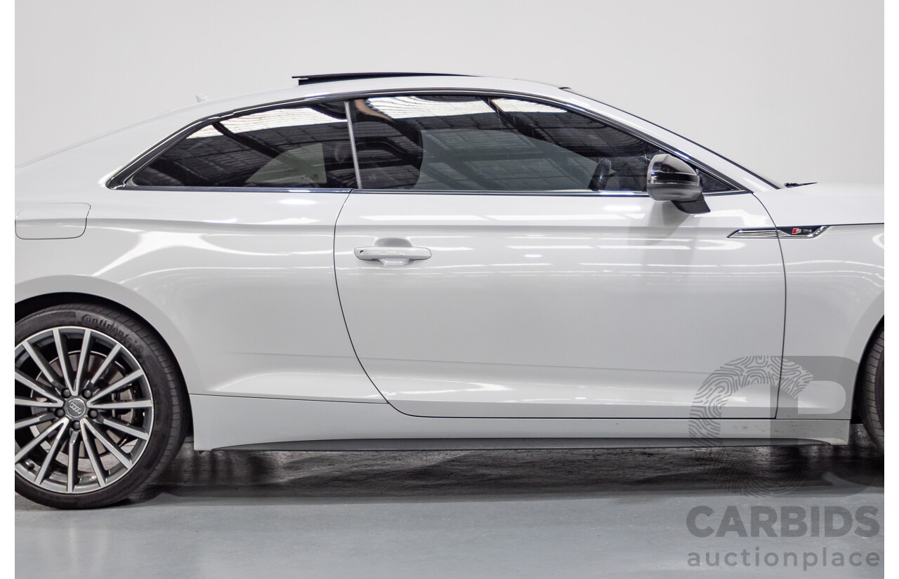 11/2017 Audi A5 2.0 TFSI Quattro S Tronic Sport (AWD) F5 MY18 2D Coupe Glacier White Metallic Turbo 2.0L