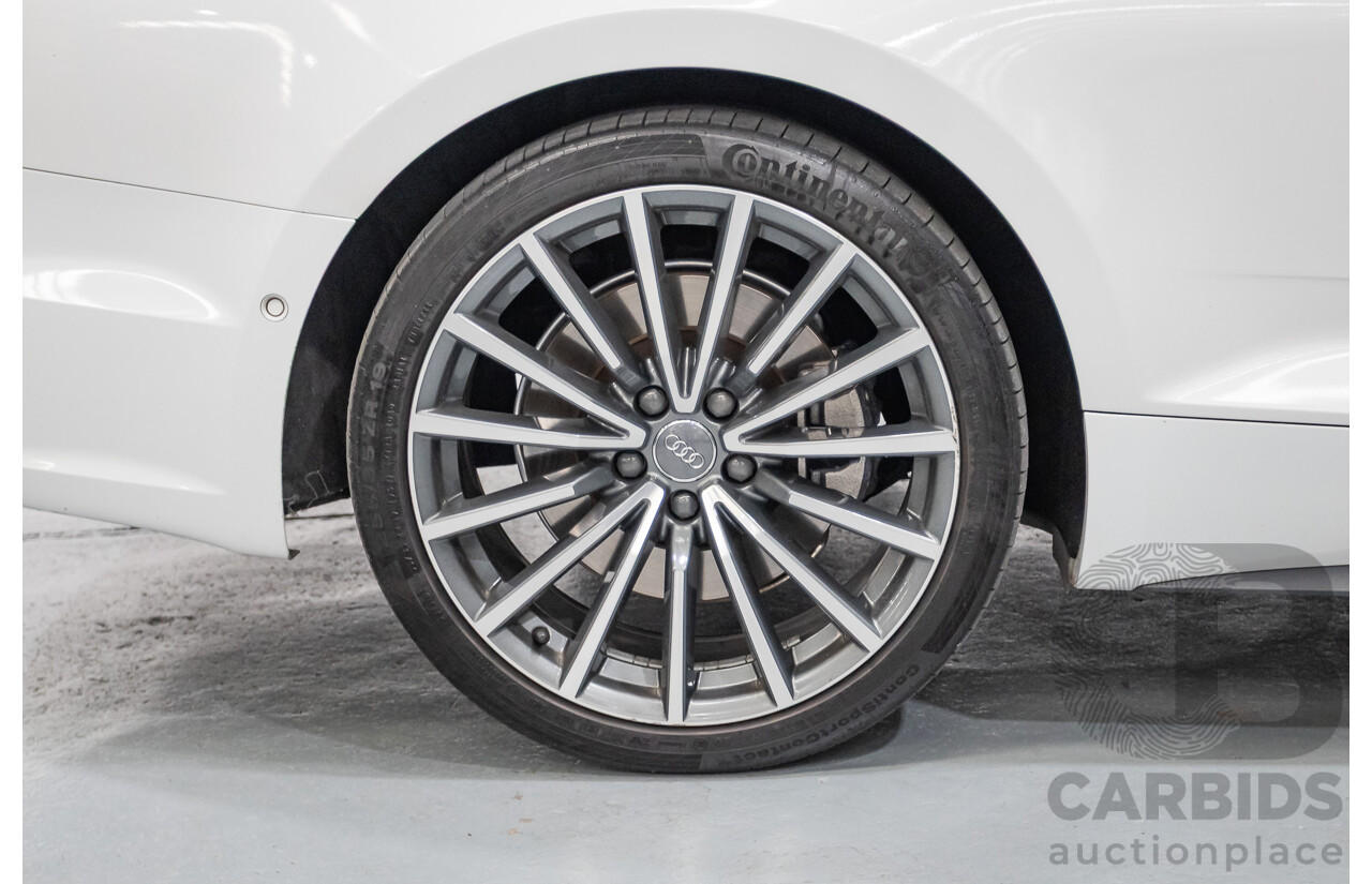 11/2017 Audi A5 2.0 TFSI Quattro S Tronic Sport (AWD) F5 MY18 2D Coupe Glacier White Metallic Turbo 2.0L
