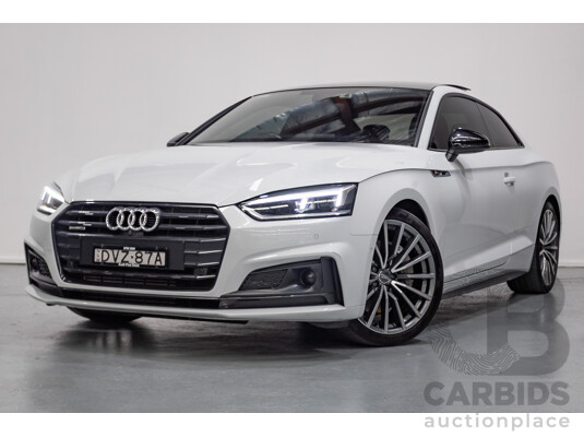 11/2017 Audi A5 2.0 TFSI Quattro S Tronic Sport (AWD) F5 MY18 2D Coupe Glacier White Metallic Turbo 2.0L