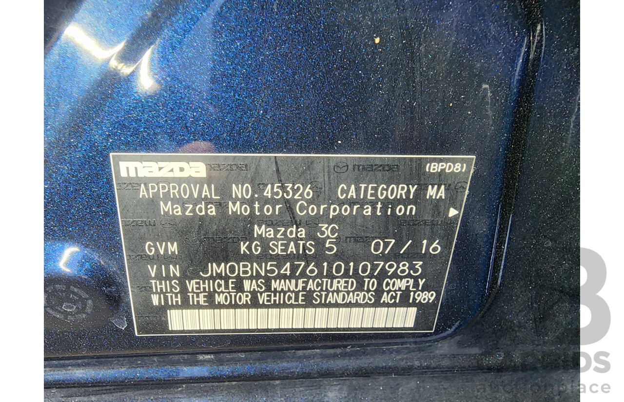 7/2016 Mazda Mazda3 MAXX BN MY17 5d Hatchback Blue 2.0L