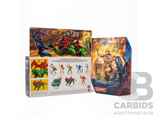 Boxed He-Man and Battle Cat Figures by Mattel