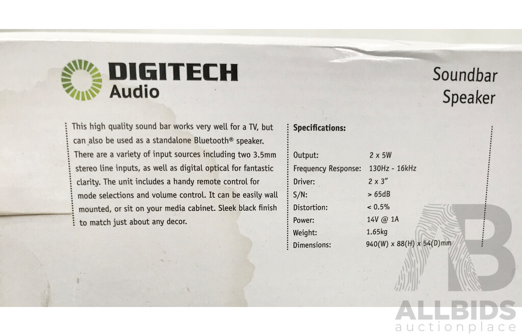 Digitech Audio (XC-5231) Soundbar Speaker with Bluetooth
