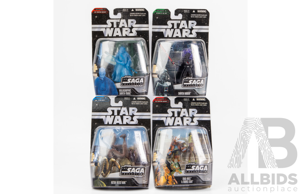 Collection of Four Star Wars 'The Saga Collection' Figures in Original Box