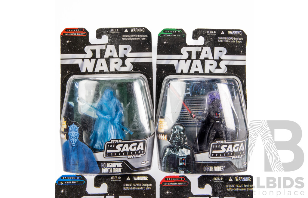 Collection of Four Star Wars 'The Saga Collection' Figures in Original Box