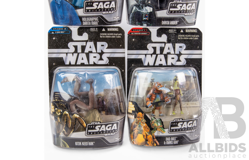 Collection of Four Star Wars 'The Saga Collection' Figures in Original Box