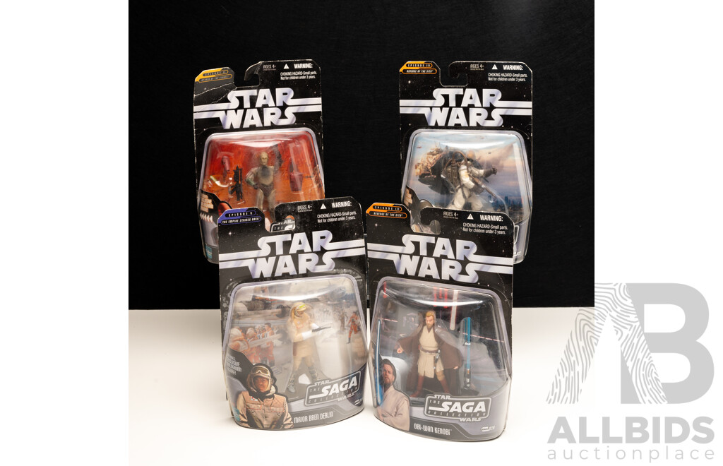 Collection of Four Star Wars the Saga Collection Figures by Hasbro Toys
