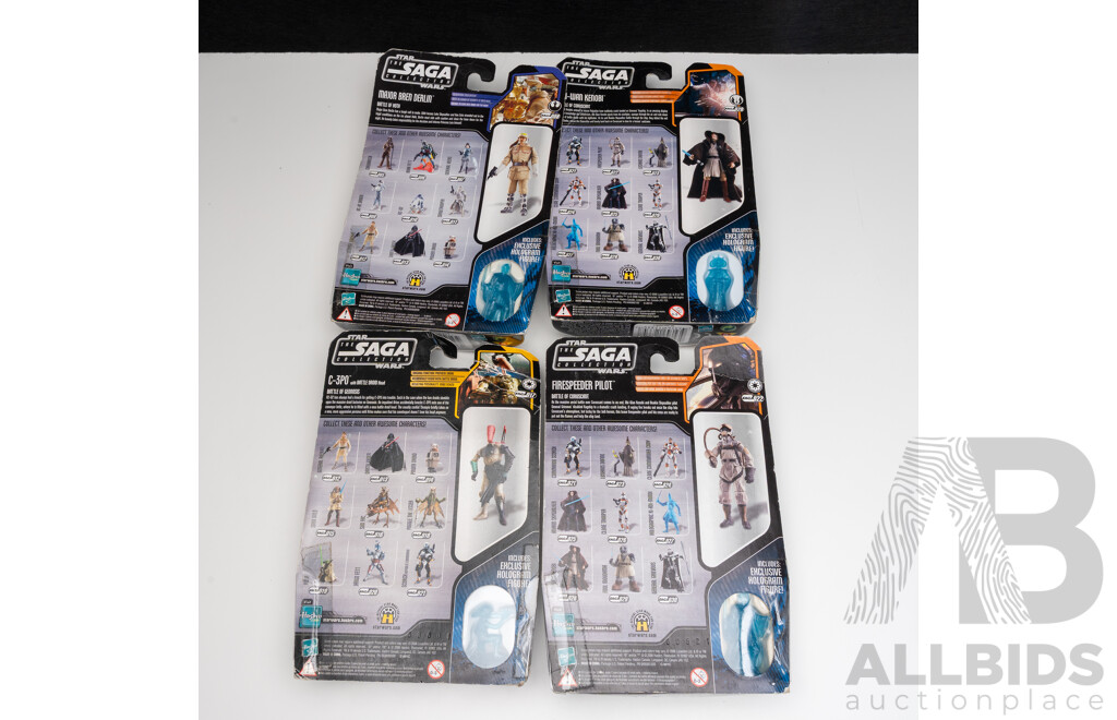 Collection of Four Star Wars the Saga Collection Figures by Hasbro Toys