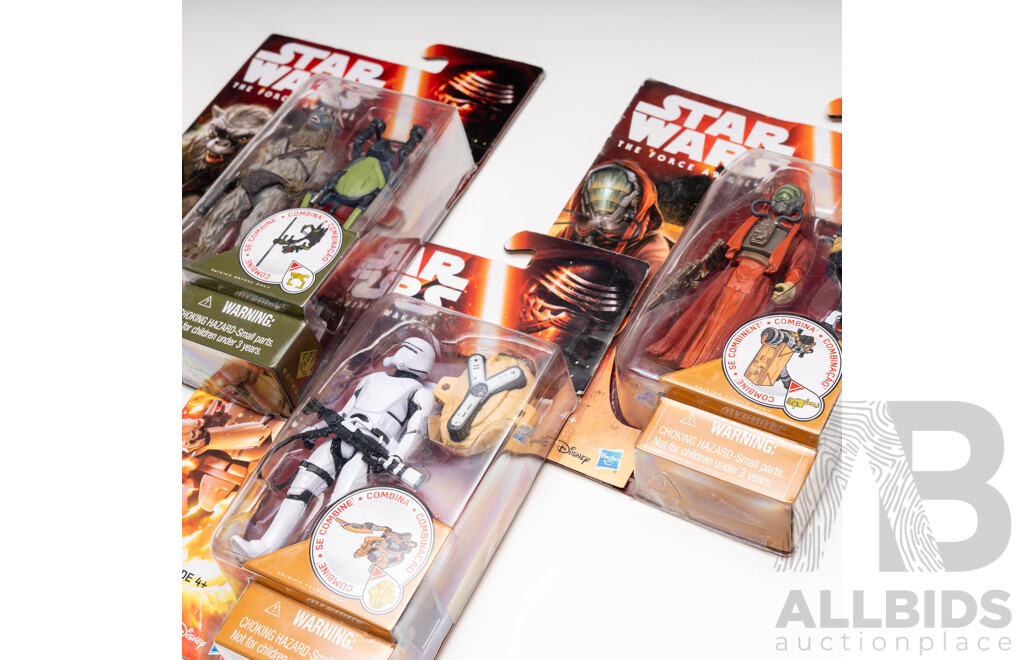 Collection of Five Star Wars the Force Awakens Figures by Hasbro Toys for Disney