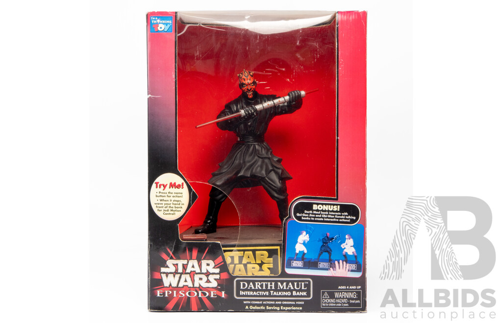 Boxed Star Wars Episode I Interactive Darth Maul Talking Bank by Think Way Toys