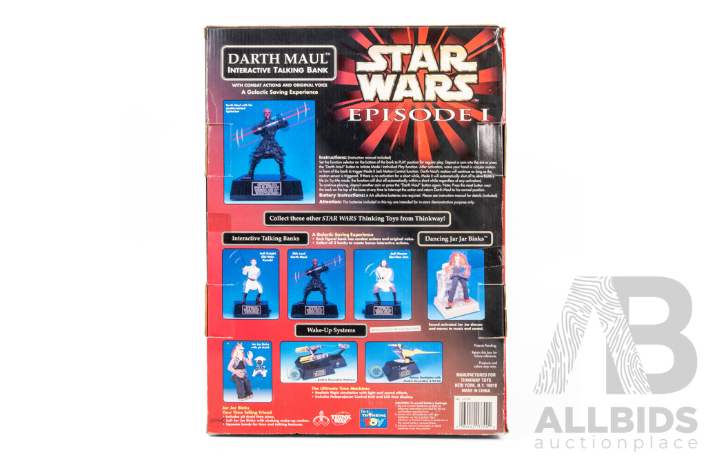 Boxed Star Wars Episode I Interactive Darth Maul Talking Bank by Think Way Toys